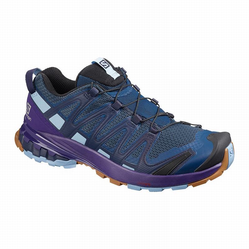 Salomon Singapore Womens Hiking Shoes - XA PRO 3D V8 Navy/Purple Indigo | 85920-SCWZ